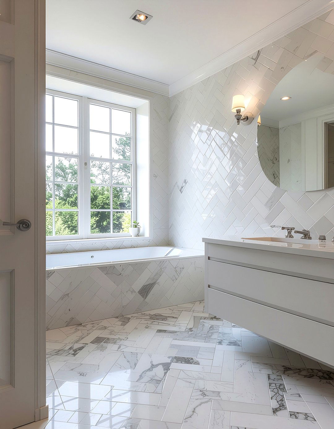 Marble mosaic bathroom wall - 30 bathroom feature wall ideas