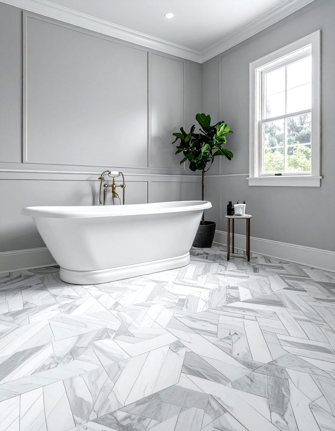 Marble mosaic floor bathroom - 30 Waterworks bathroom ideas