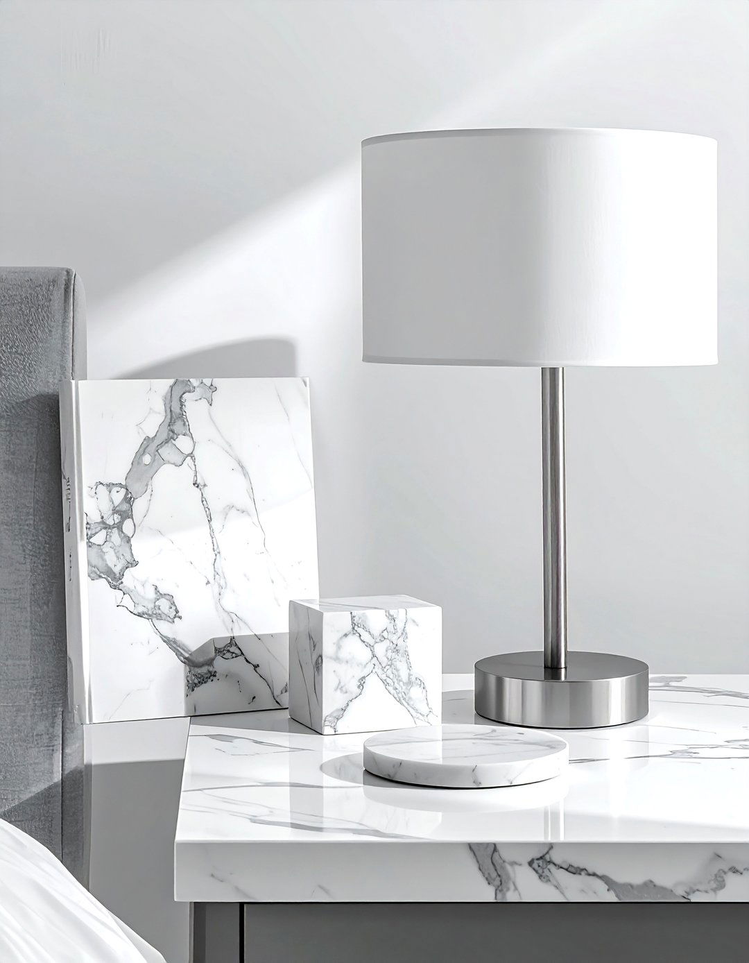 Marble nightstand accessories - 30 nightstand styling ideas