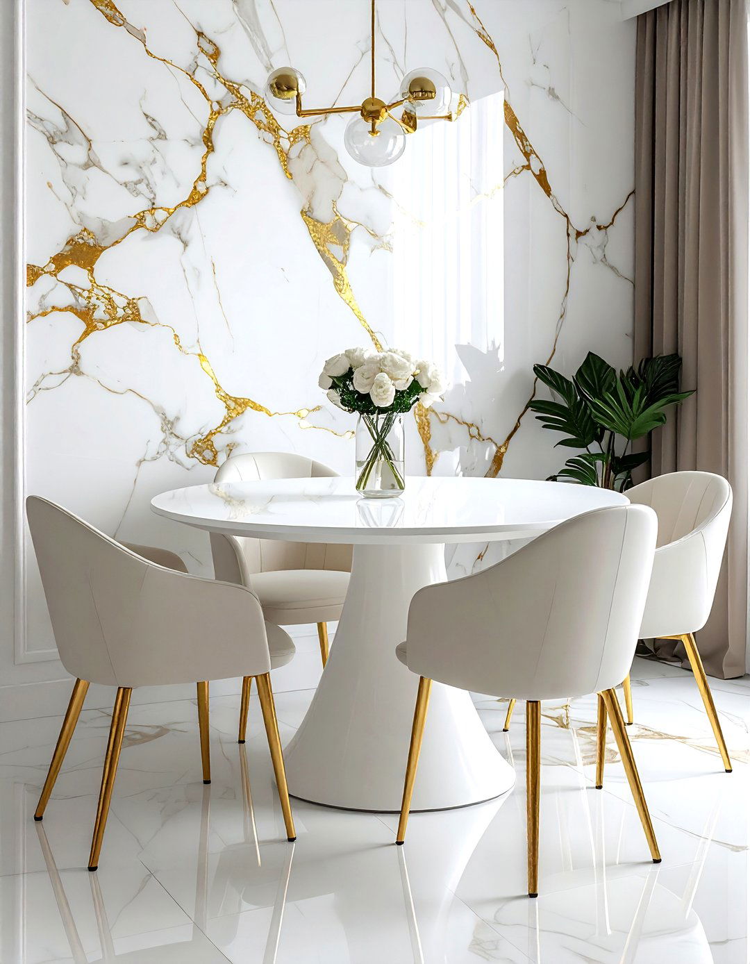 Marble pattern textured wallpaper dining room - 30 textured wallpaper dining room ideas