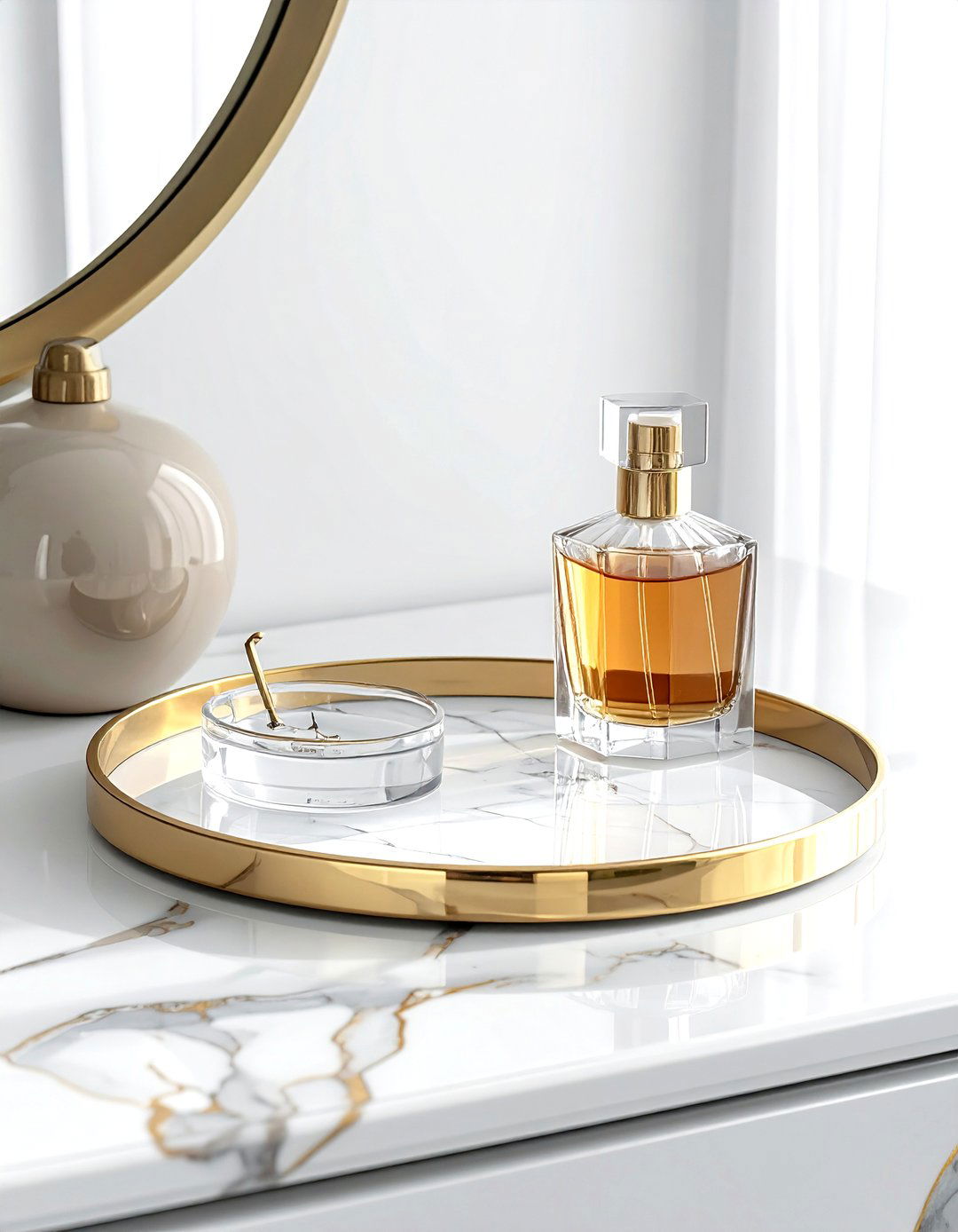 Marble round tray - 30 round tray ideas