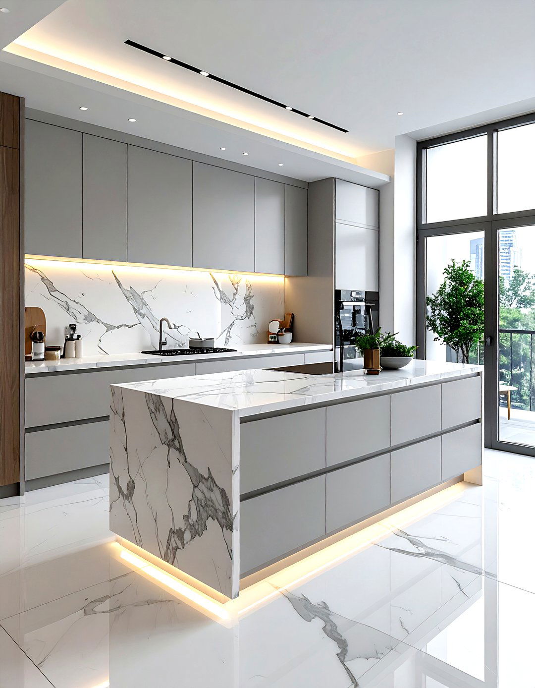 Marble slab backsplash - 30 inspiring kitchen ideas