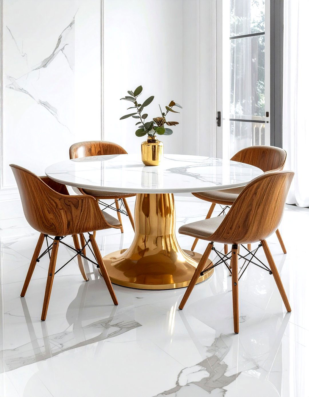 Marble table wishbone chairs - 30 wishbone dining chair ideas