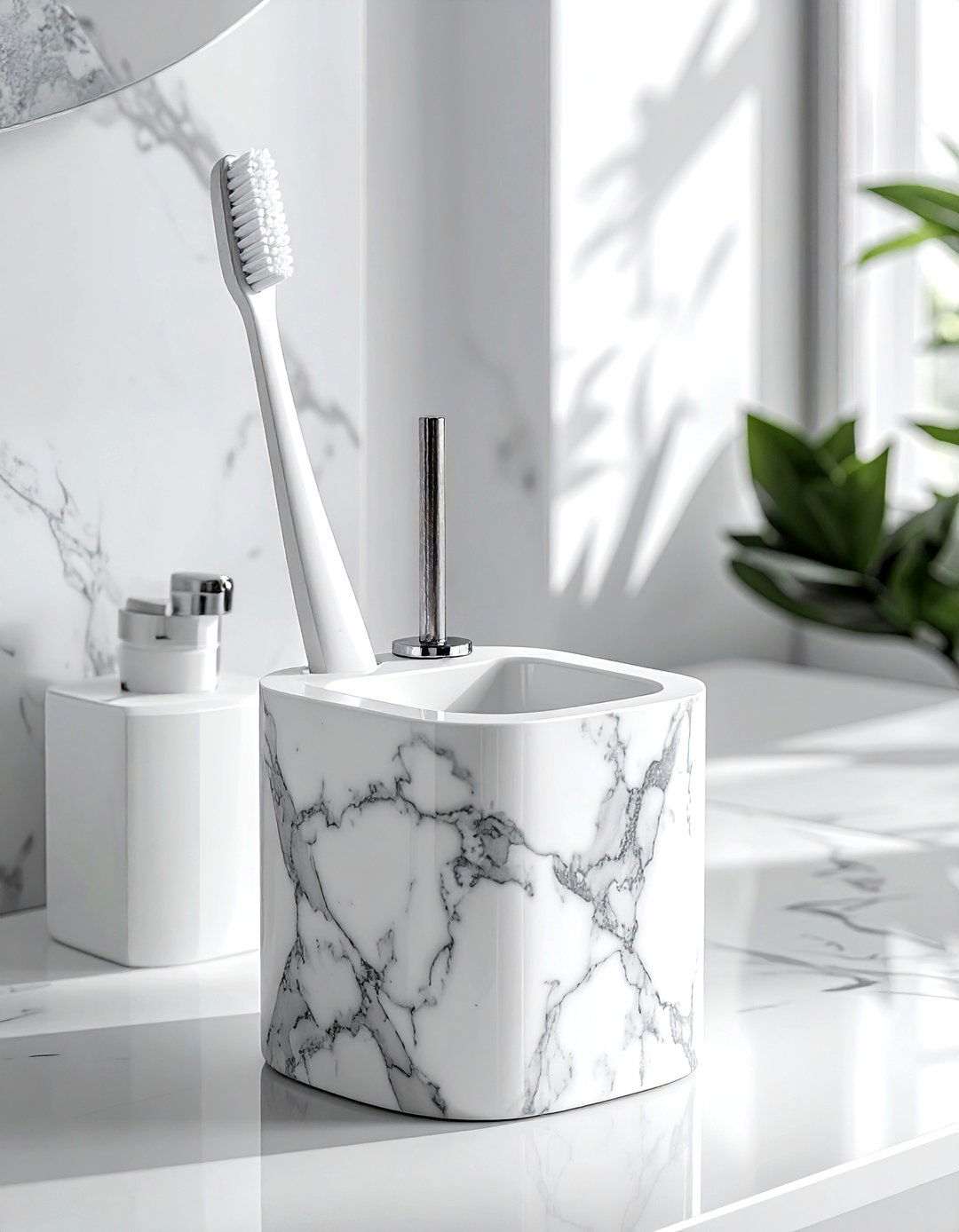 Marble toilet brush holder - 30 toilet brush holder ideas