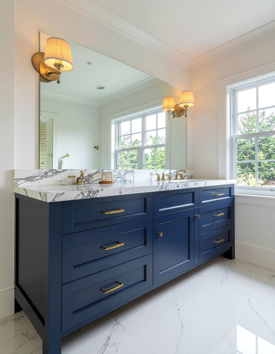 Marble top built in vanity - 30 bathroom built-in vanity ideas