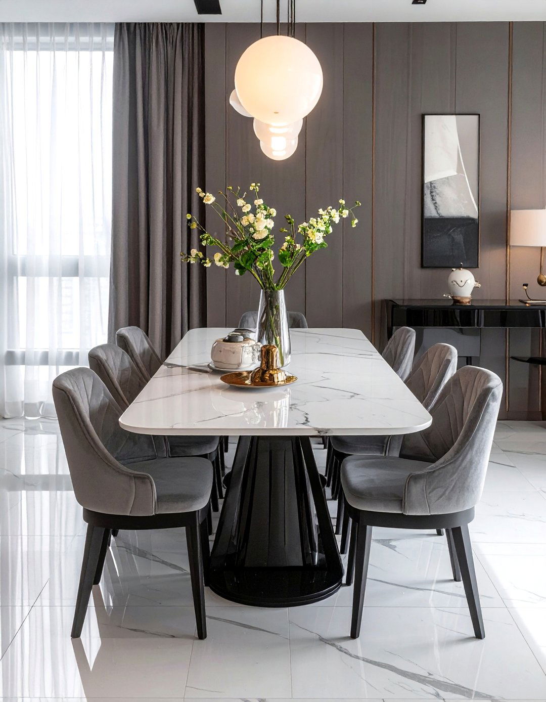 Marble top dining table - 30 updated traditional dining room ideas