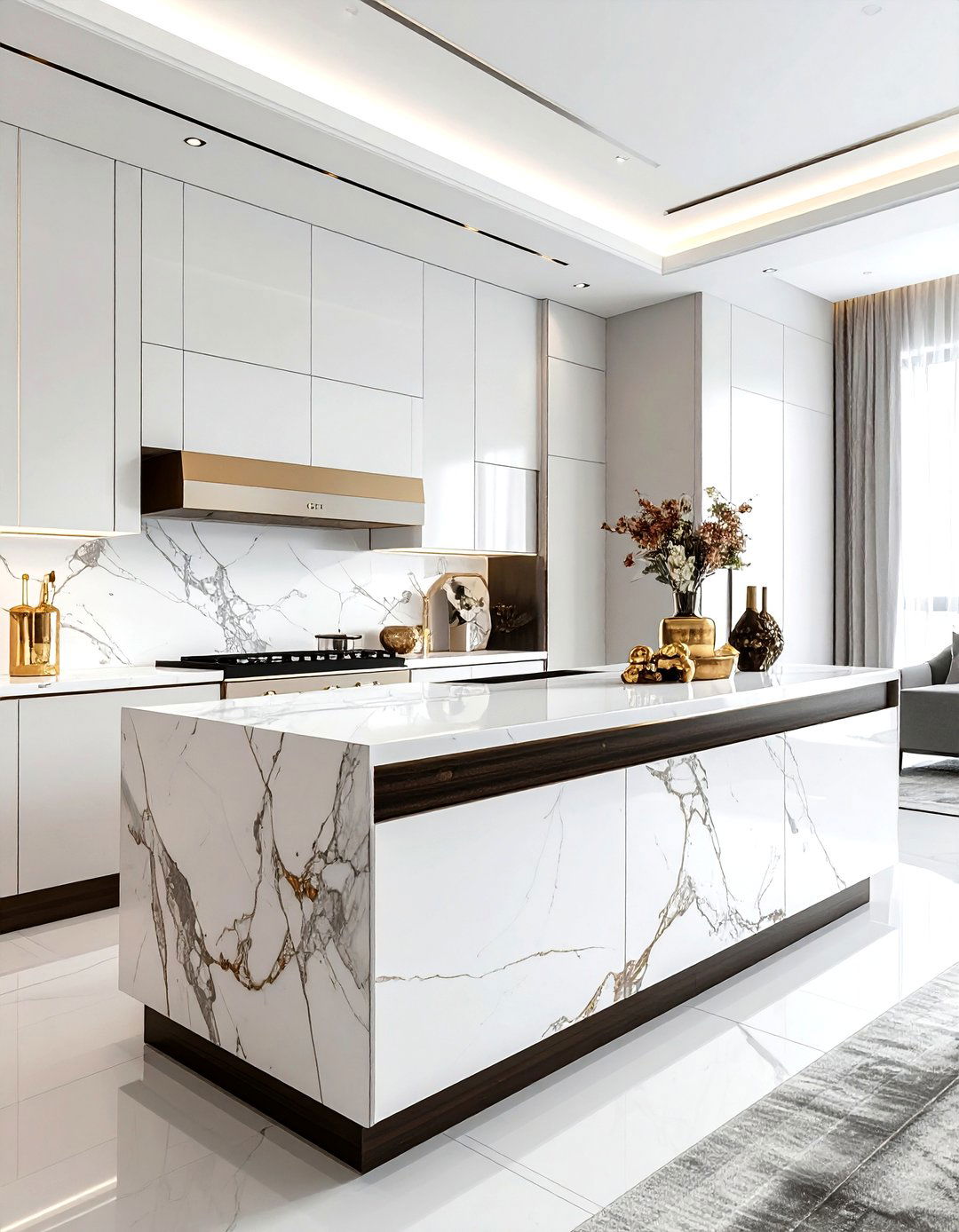 Marble top media cabinet - 30 living room media cabinet ideas