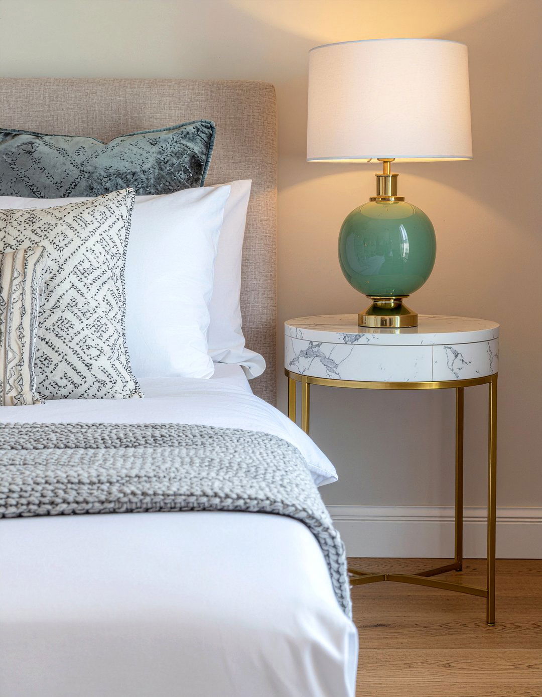 Marble top nightstand - 30 bedroom nightstands