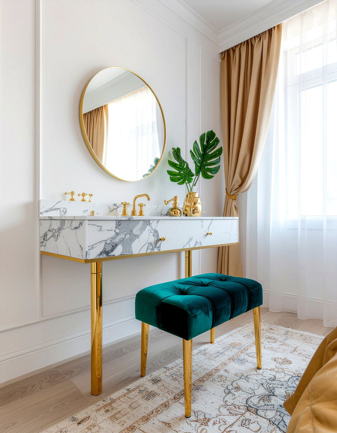 Marble top vanity - 30 bedroom makeup vanities