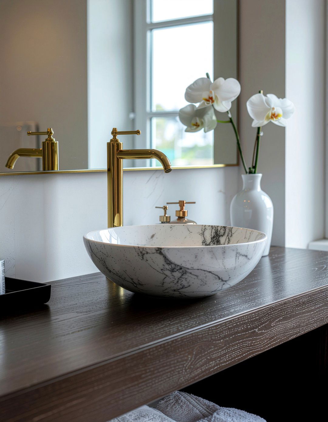 Marble vessel sink - 30 luxury bathroom fixture ideas