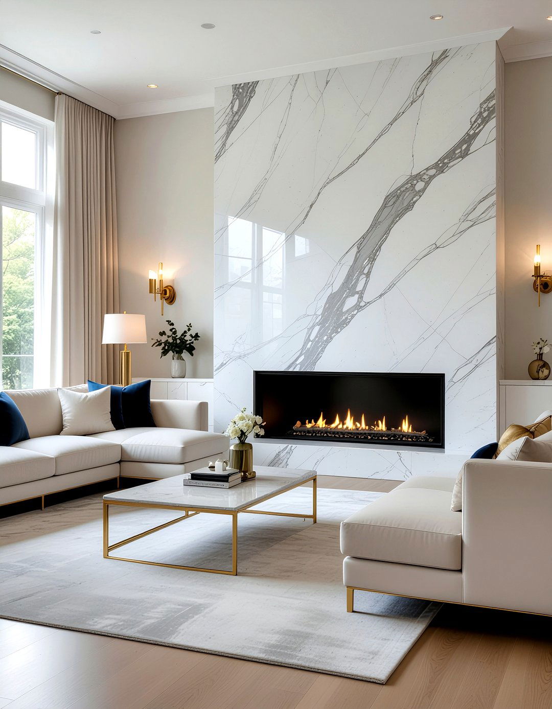 Marble wall slab - 30 living room accent walls