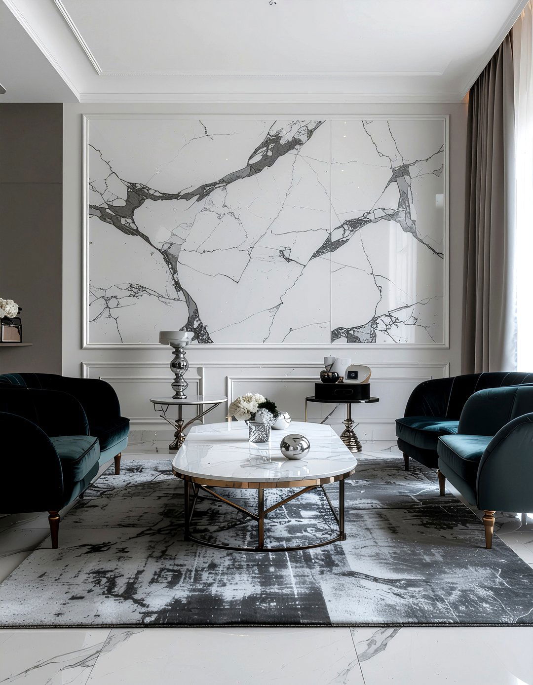 Marble wall stencil - 30 living room wall stencils
