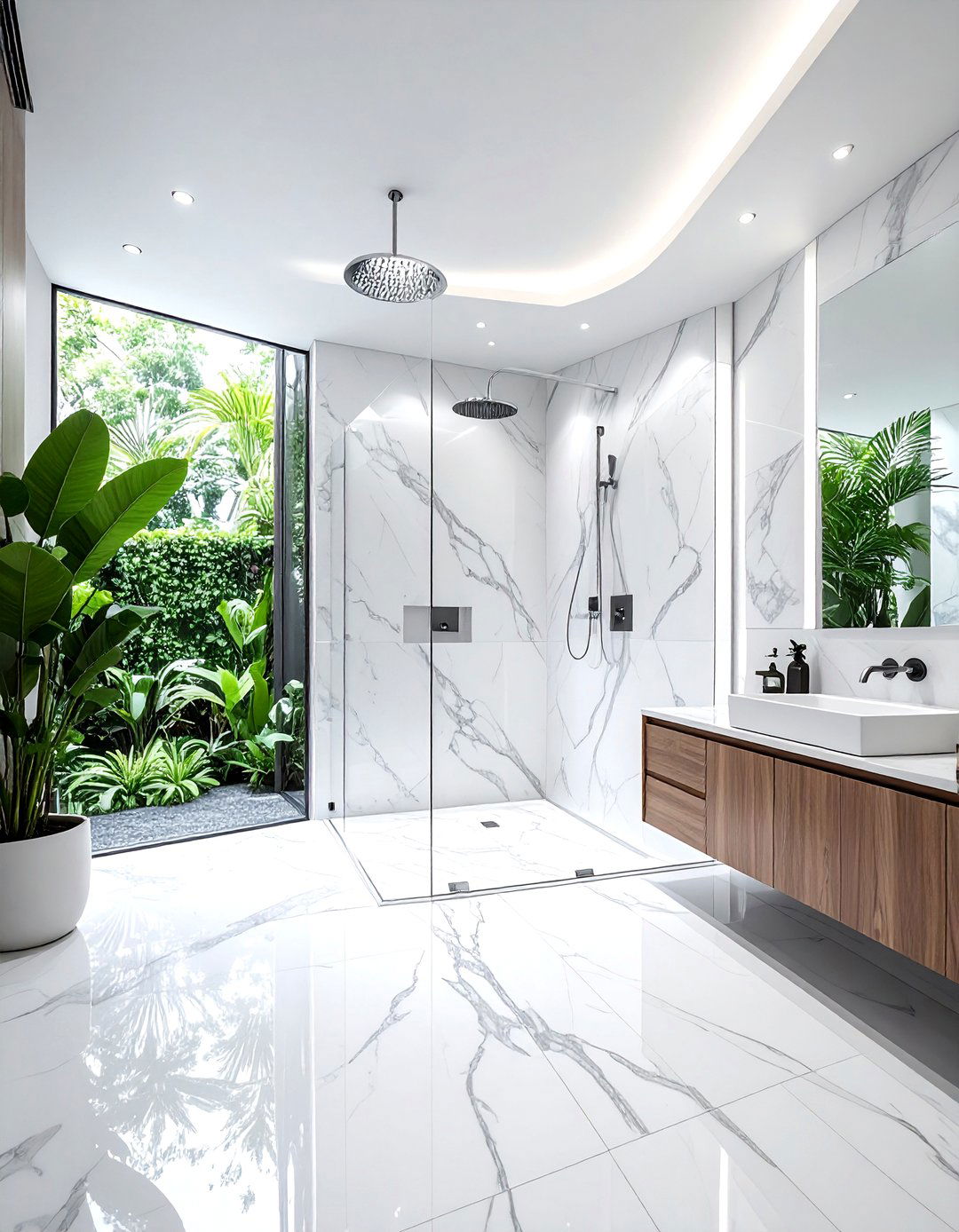 Marble wet room - 30 sophisticated bathroom ideas