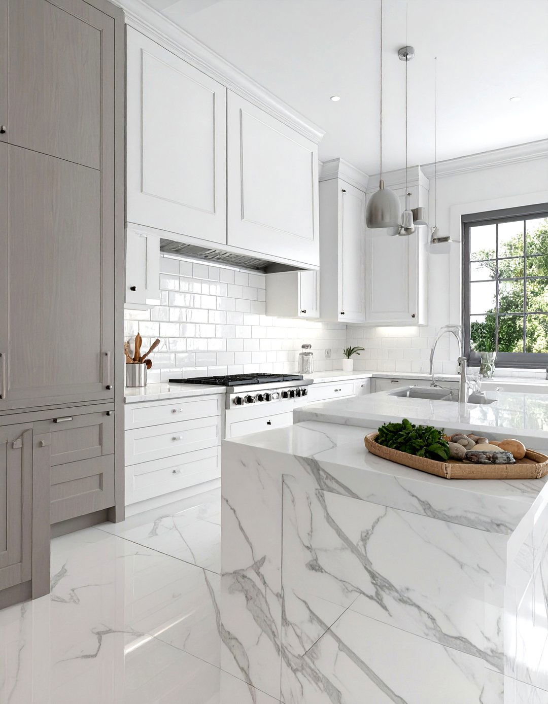 Marble white subway tile - 30 white subway tile kitchen ideas
