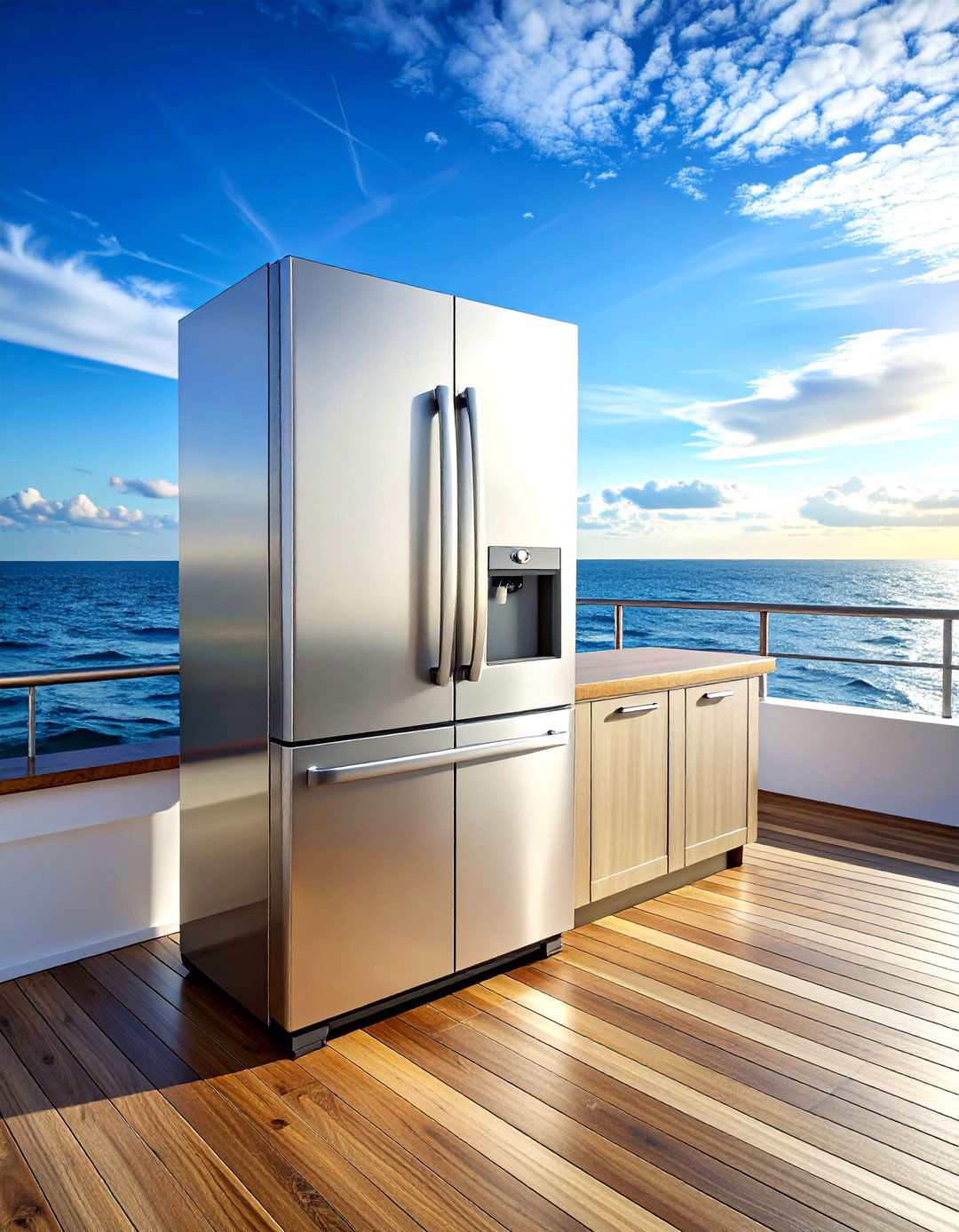 Marine Grade Coastal Refrigerator - 30 outdoor kitchen refrigerator ideas