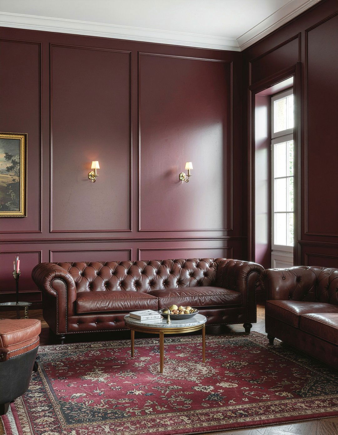 Maroon Living Room - 30 bold color living room ideas