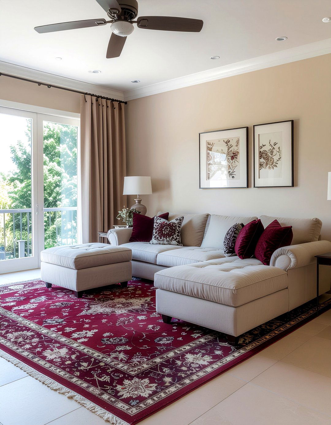 Maroon and beige living room - 30 maroon living room ideas