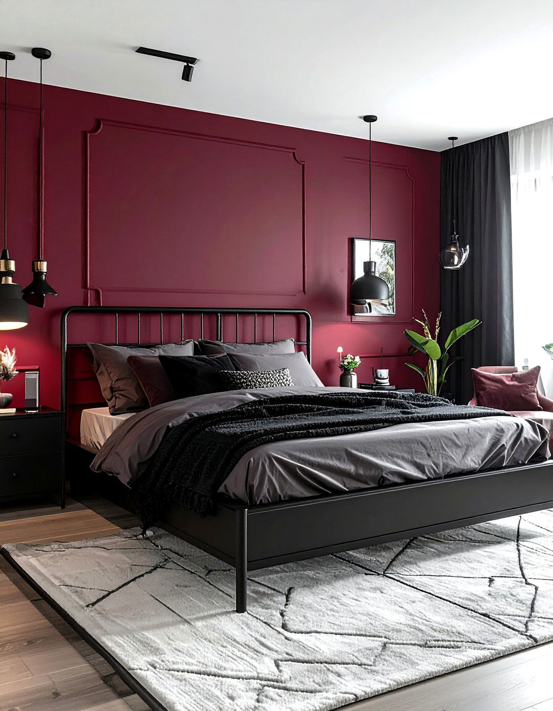 Maroon and black bedroom - 30 maroon bedroom ideas