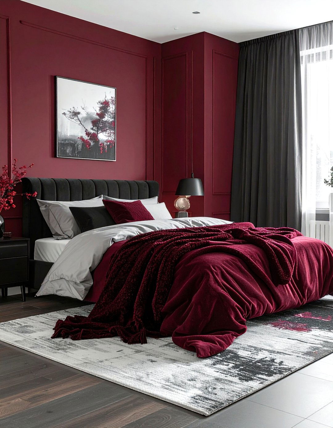 Maroon and charcoal bedroom - 30 maroon bedroom ideas