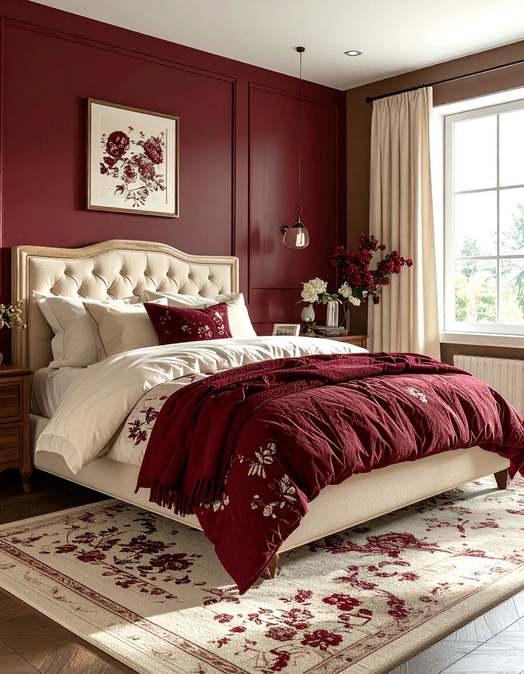 Maroon and cream bedroom - 30 maroon bedroom ideas