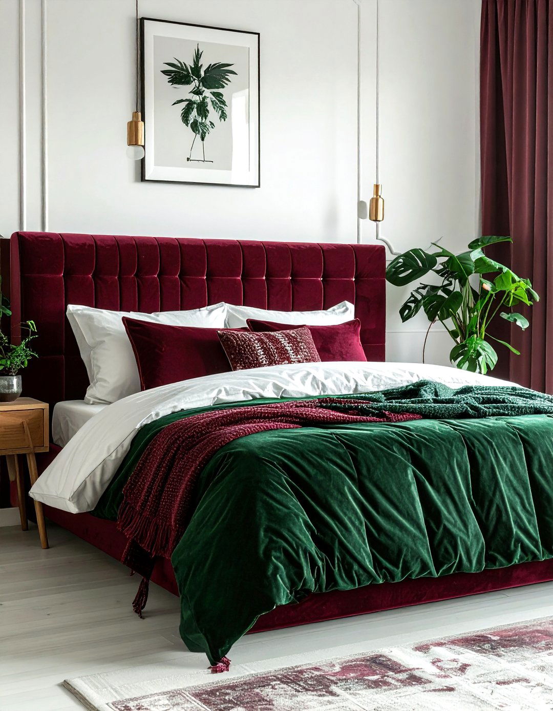 Maroon and dark green bedroom - 30 maroon bedroom ideas
