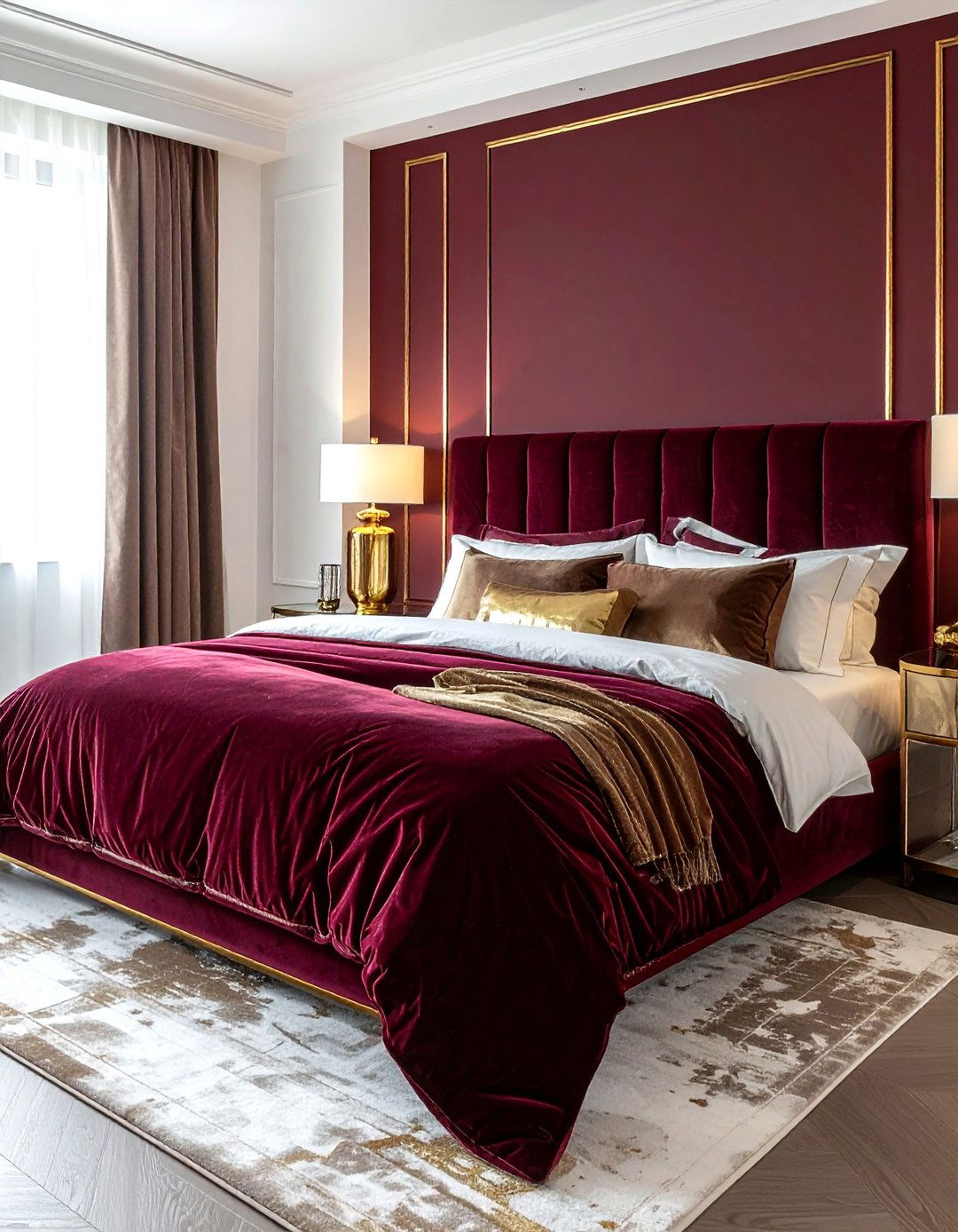 Maroon and gold bedroom - 30 maroon bedroom ideas