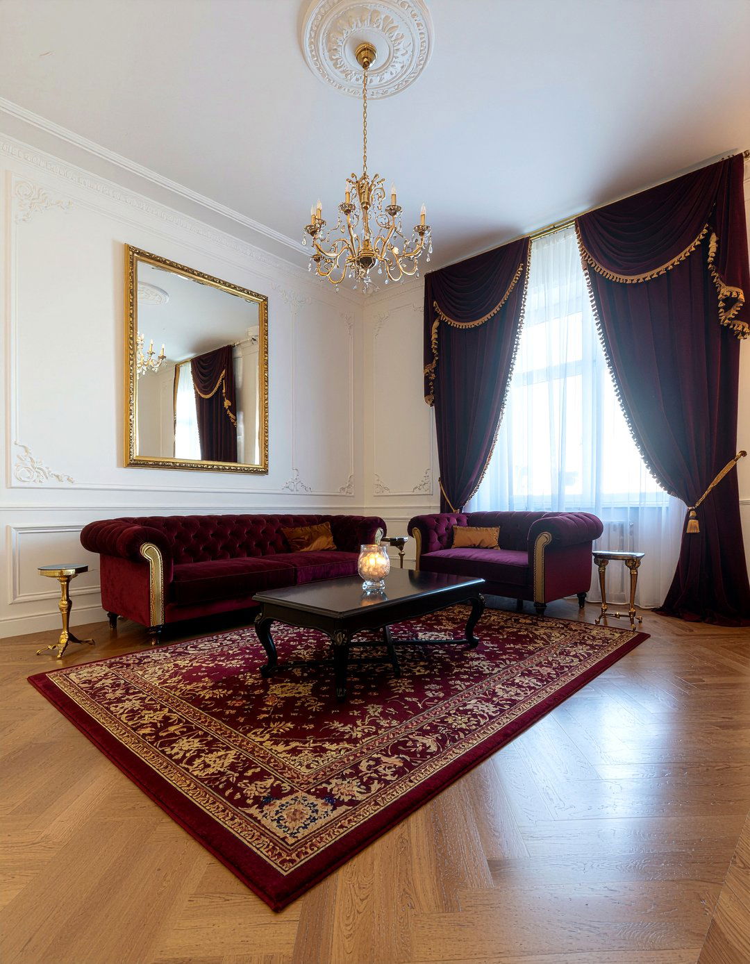 Maroon and gold living room - 30 maroon living room ideas