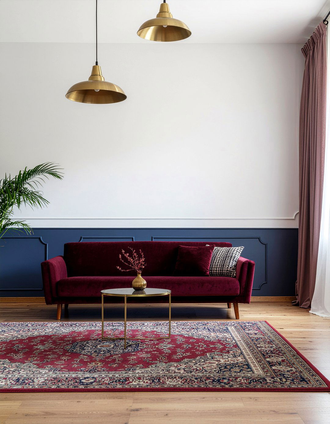 Maroon and navy living room - 30 maroon living room ideas