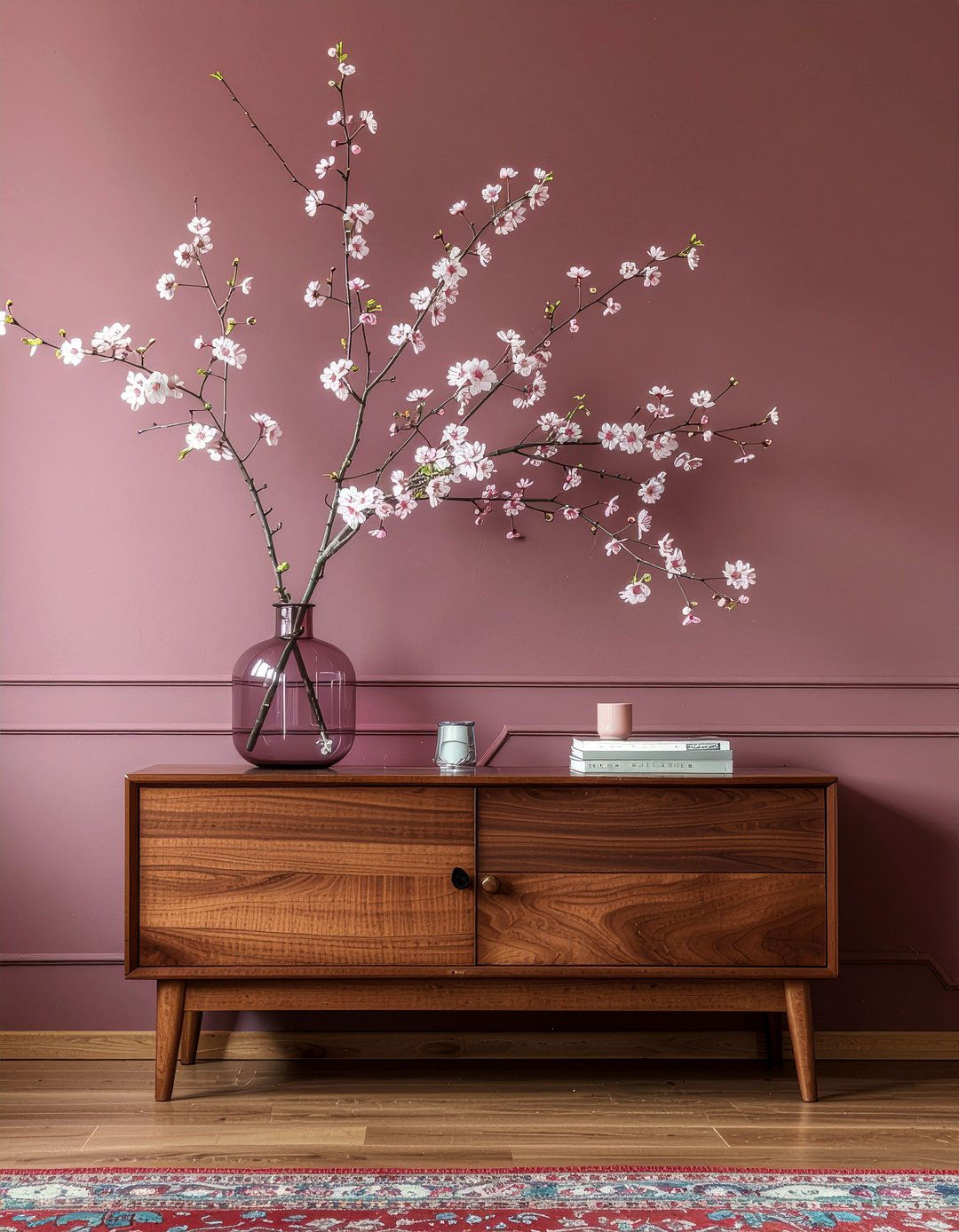 Maroon wallpaper - 30 maroon living room ideas