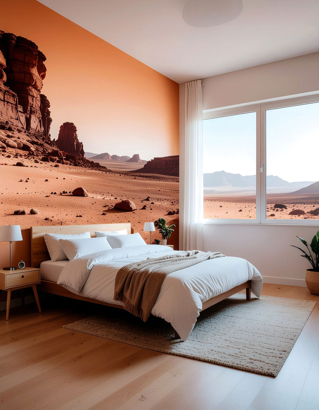Mars Landscape Mural - 30 solar system bedroom ideas