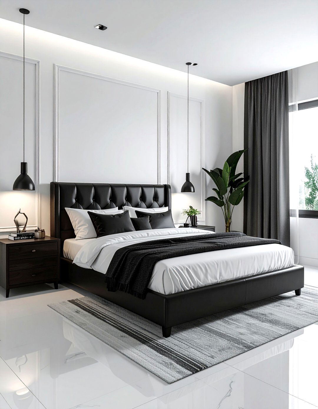 Masculine Charcoal White Bedroom - 30 charcoal and white bedroom ideas