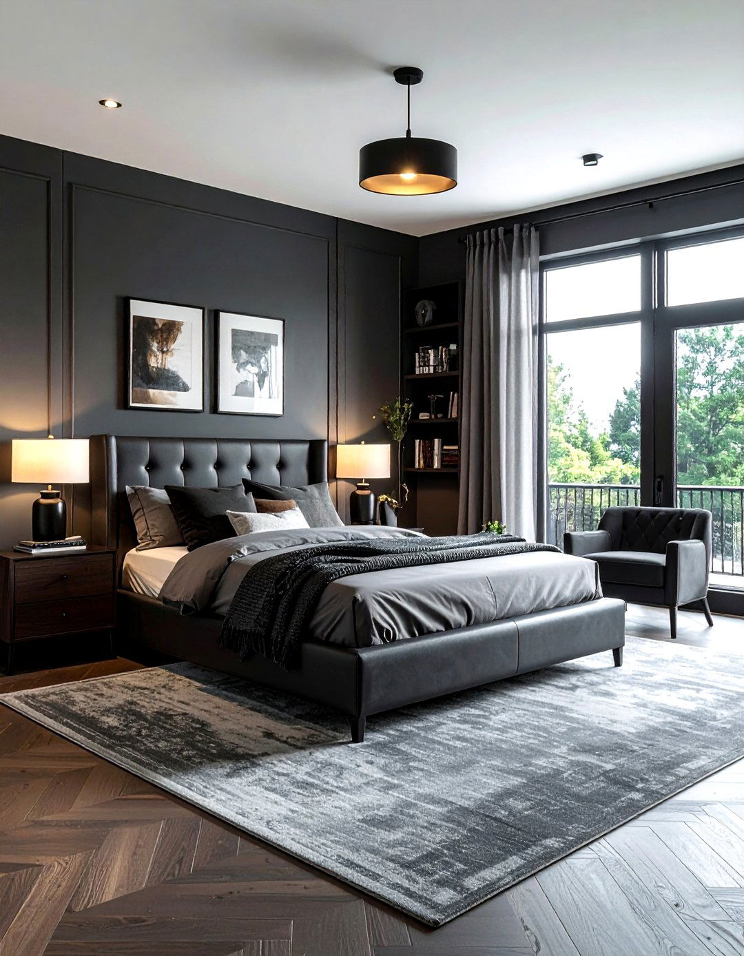 Masculine Dark Gray Bedroom - 30 gray bedroom accessories ideas
