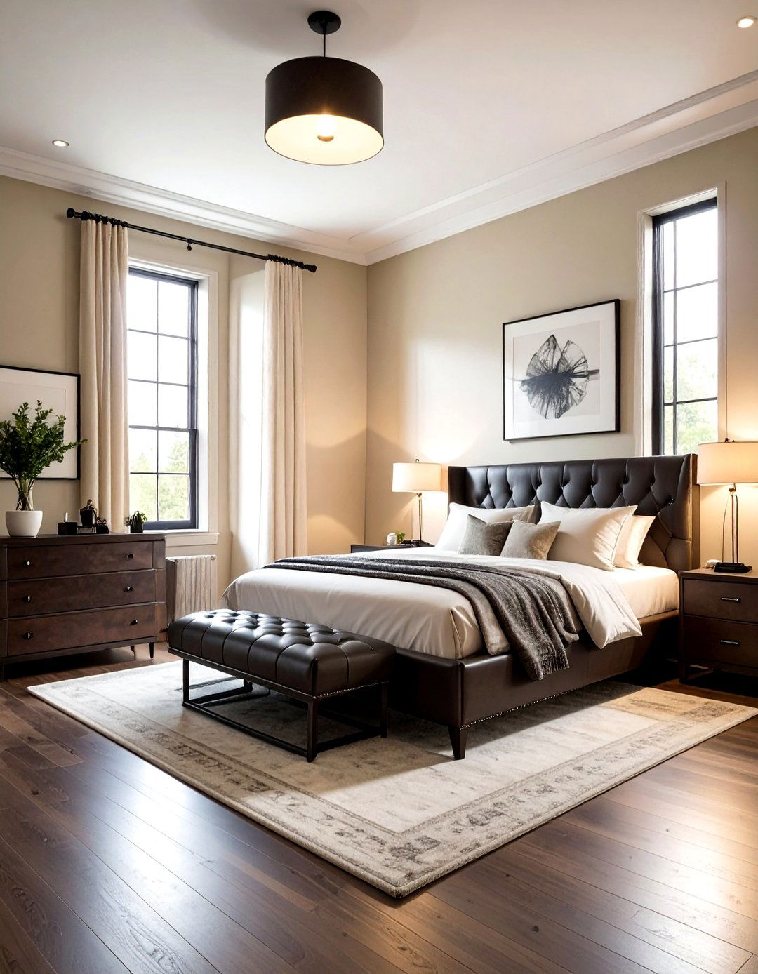 Masculine Industrial Cream Room - 30 industrial cream bedroom ideas