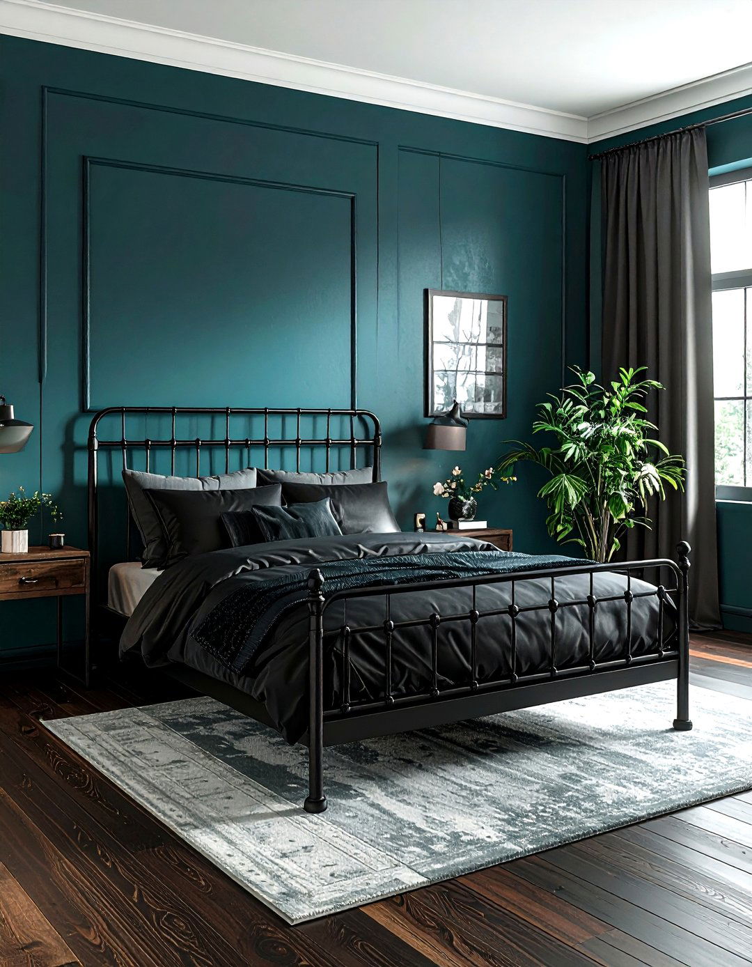 Masculine Teal Industrial Bedroom - 30 industrial teal bedroom ideas