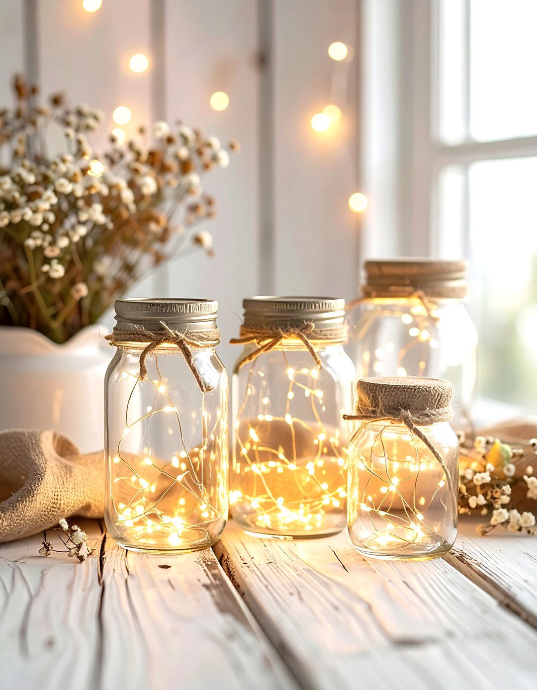 Mason Jar Lantern - 30 string light ideas