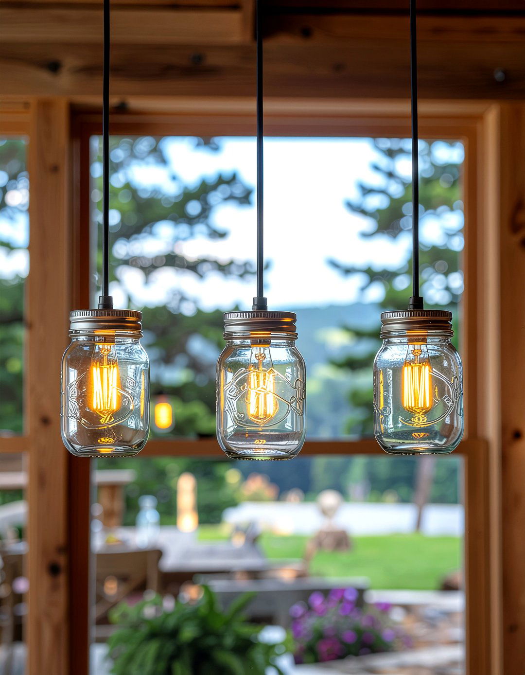 Mason Jar Light - 30 flea market decor ideas