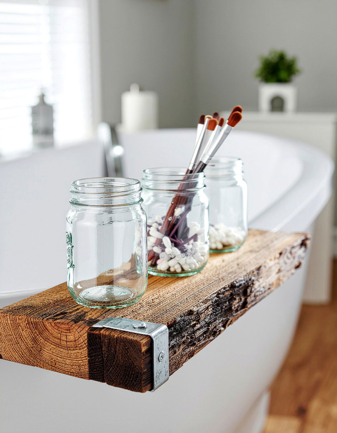 Mason Jar Organizer - 30 bathroom DIY storage ideas