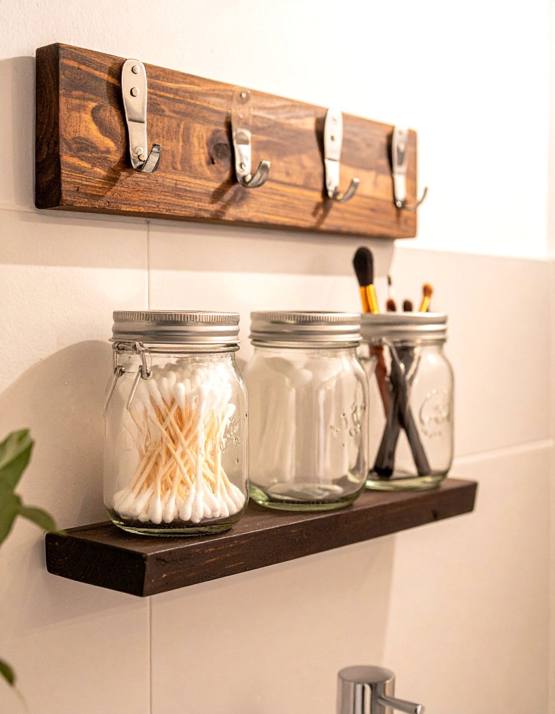 Mason Jar Organizer - 30 bathroom unconventional storage ideas