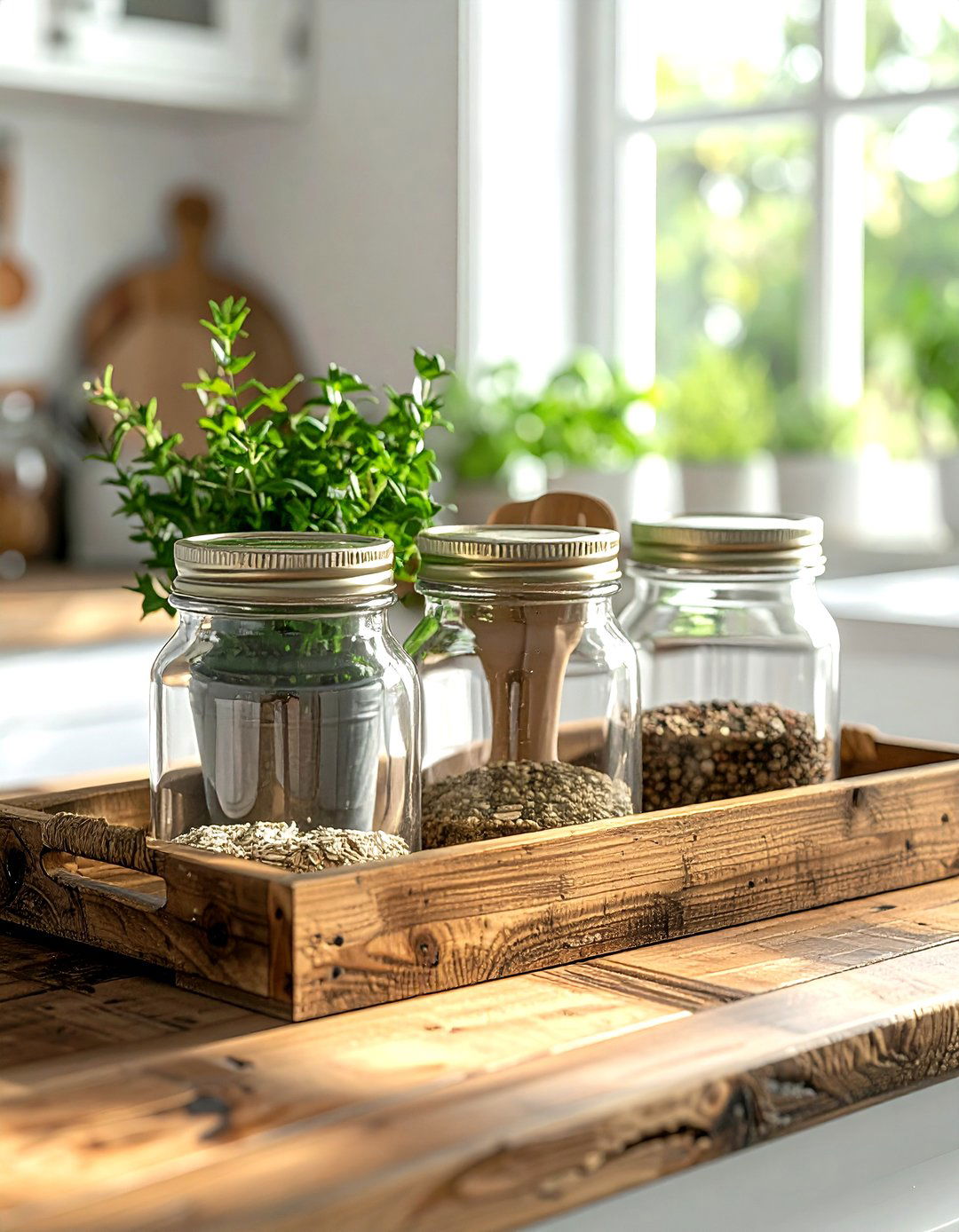 Mason Jar Organizer - 30 utensil storage kitchen ideas