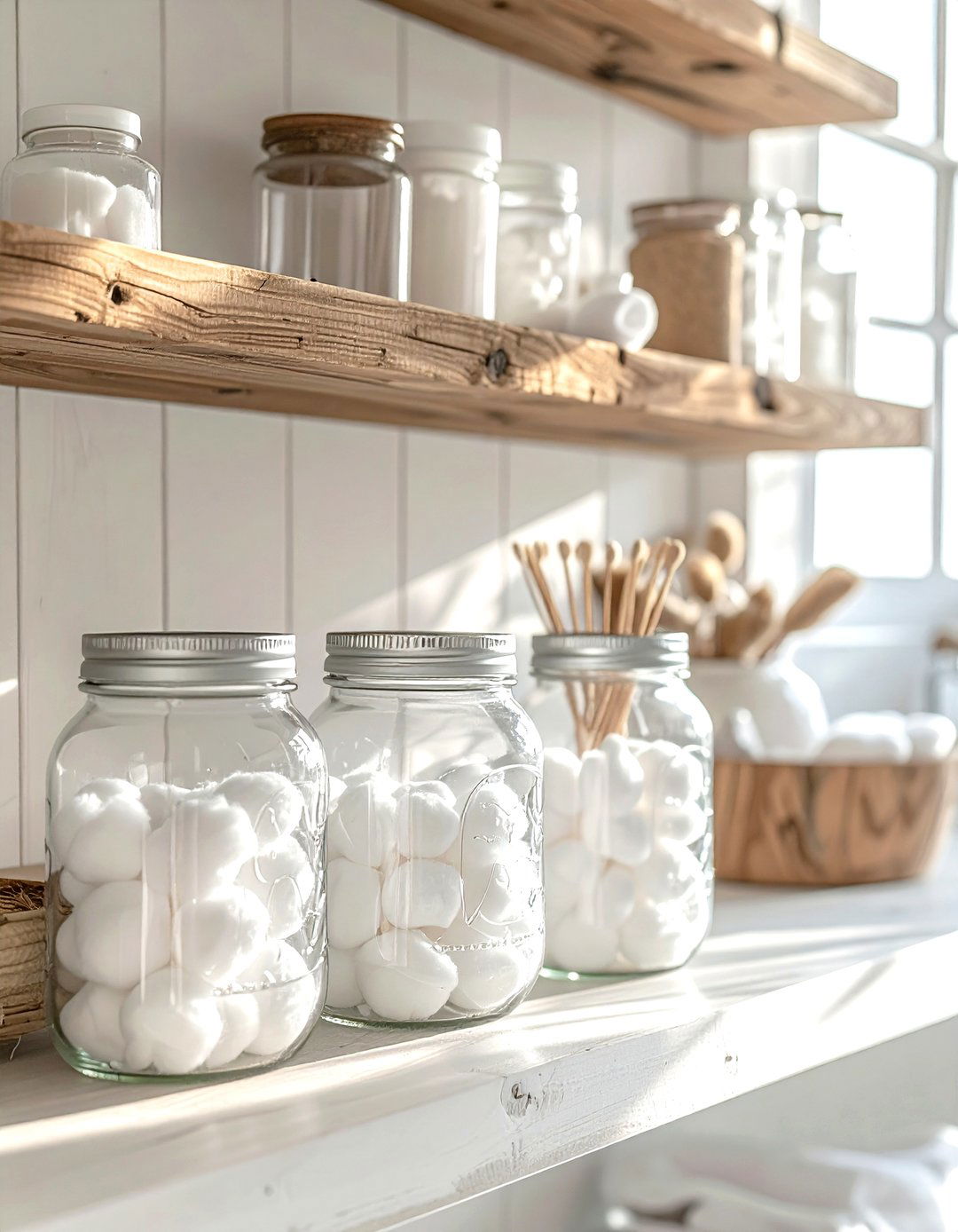Mason Jar Storage - 30 cheap decor ideas