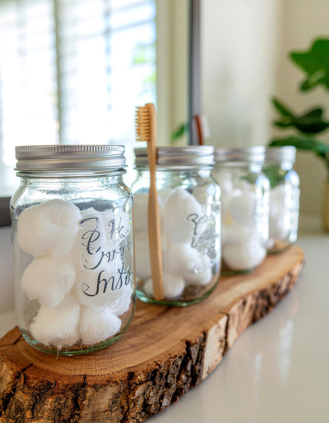 Mason Jar Storage - 30 recycled material bathroom ideas