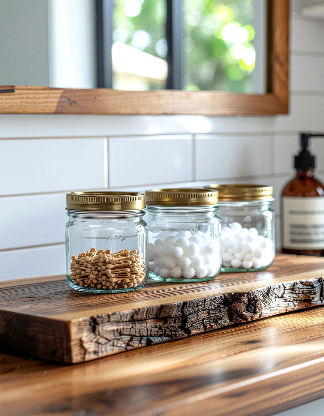 Mason jar bathroom organizer - 30 bathroom handmade ideas