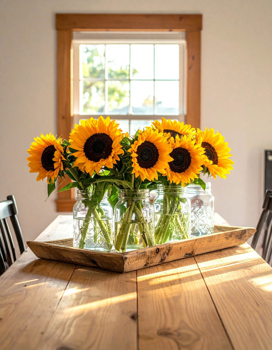 Mason jar centerpiece - 30 upcycled dining room ideas