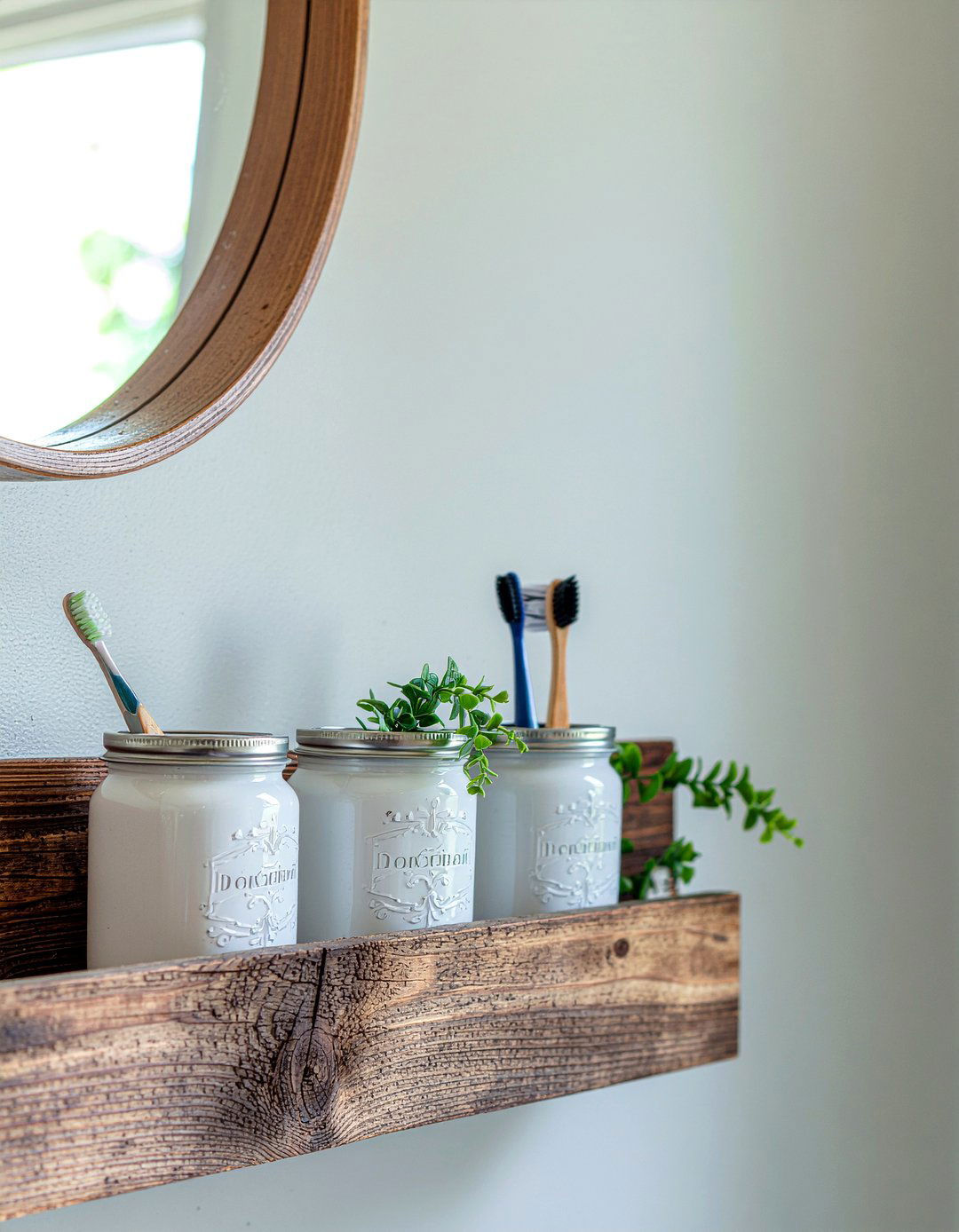Mason jar organizer - 30 small bathroom storage ideas