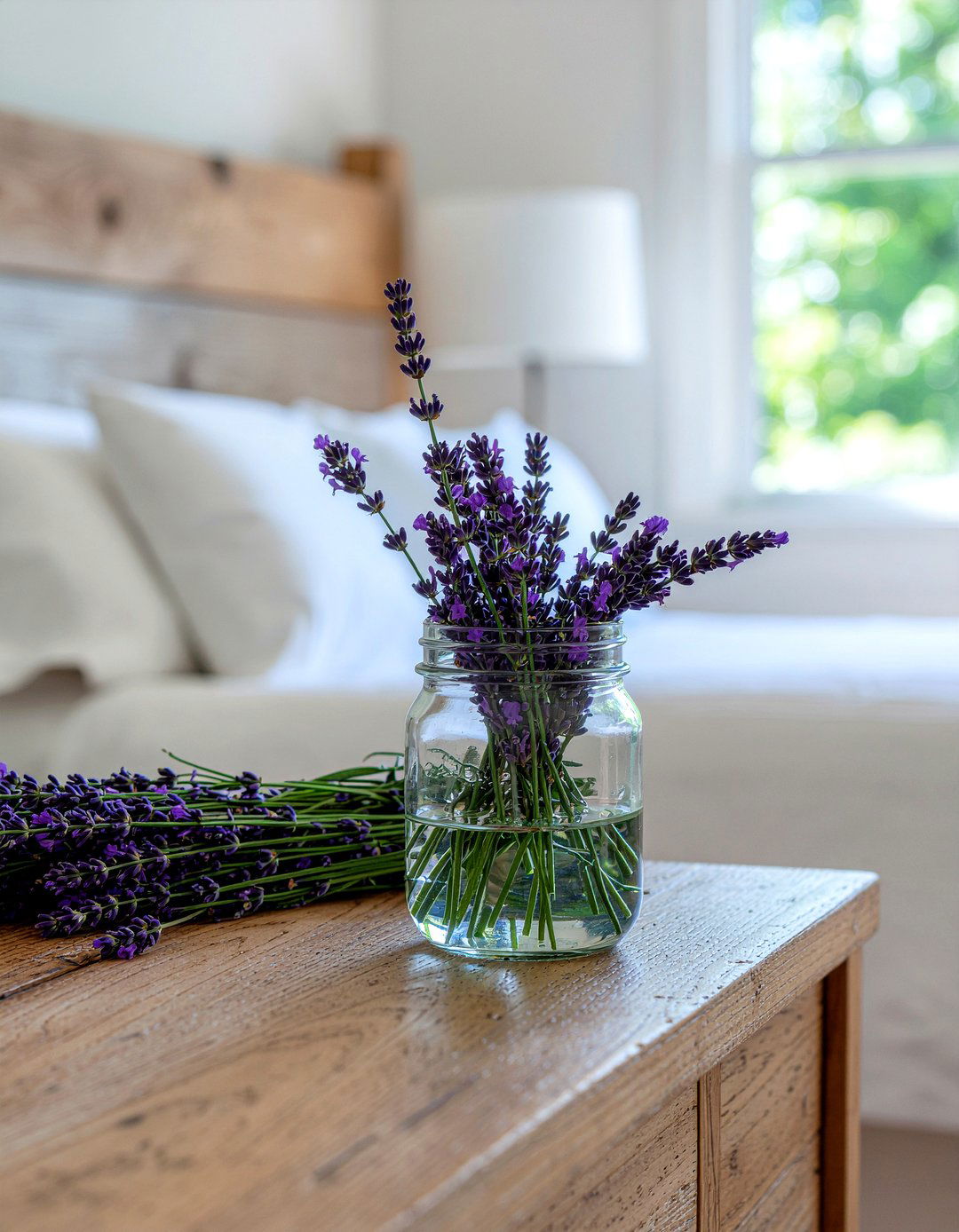 Mason jar vase - 30 rustic bedroom ideas