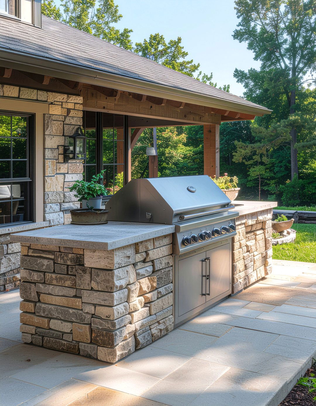 Masonry outdoor kitchen base - 30 outdoor kitchen cabinet ideas