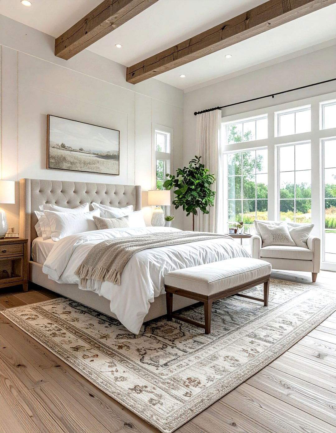 Master Farmhouse White Bedroom - 30 farmhouse white bedroom ideas