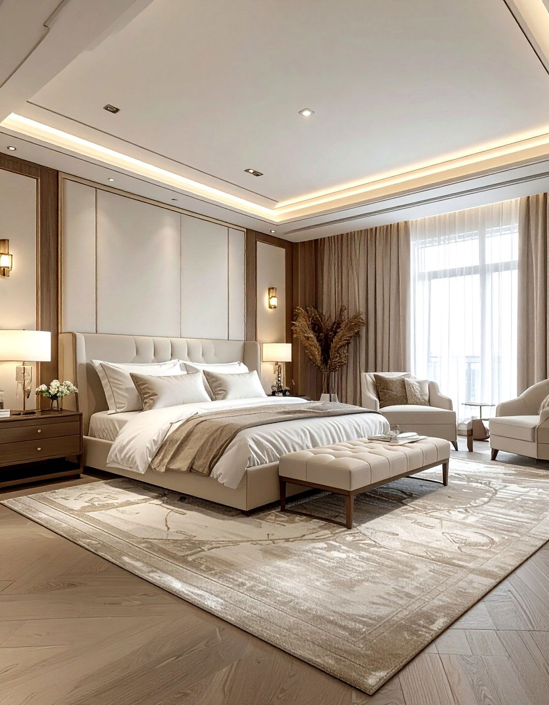 Master Suite Beige White Bedroom - 30 beige and white bedroom ideas