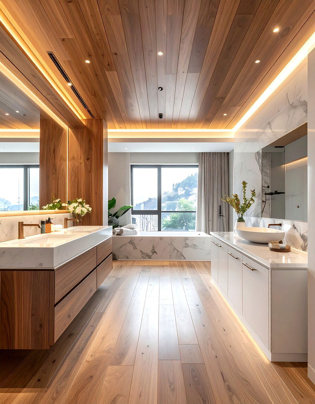 Master bathroom wood ceiling - 30 wood ceiling bathroom ideas