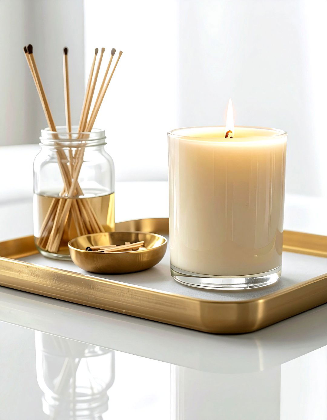 Matches And Candle Tray - 30 coffee table tray styling ideas